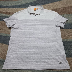 Hugo Boss Orange Polo Shirt Men's Size XL Gray Short Sleeve Pique Cotton